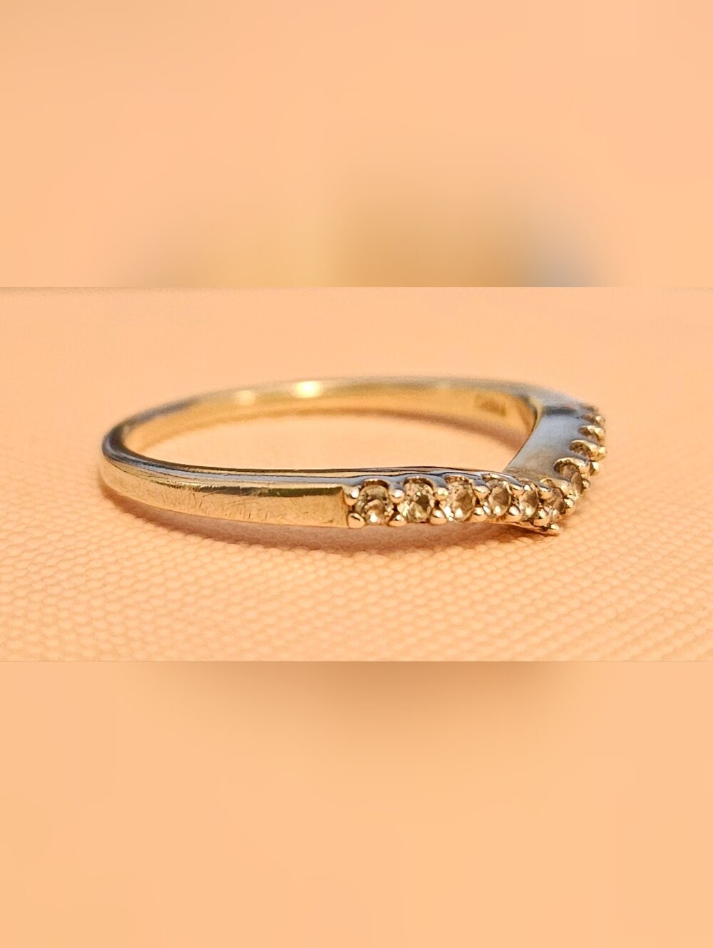 925 STERLING SILVER CZ Curved Stacker Ring SZ 10